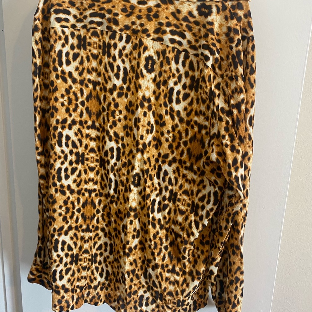 ASOS brand leopard print deep v button down